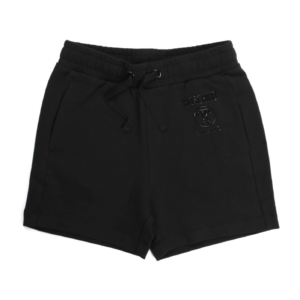 Moschino Girls Black Sweat Shorts For Kids