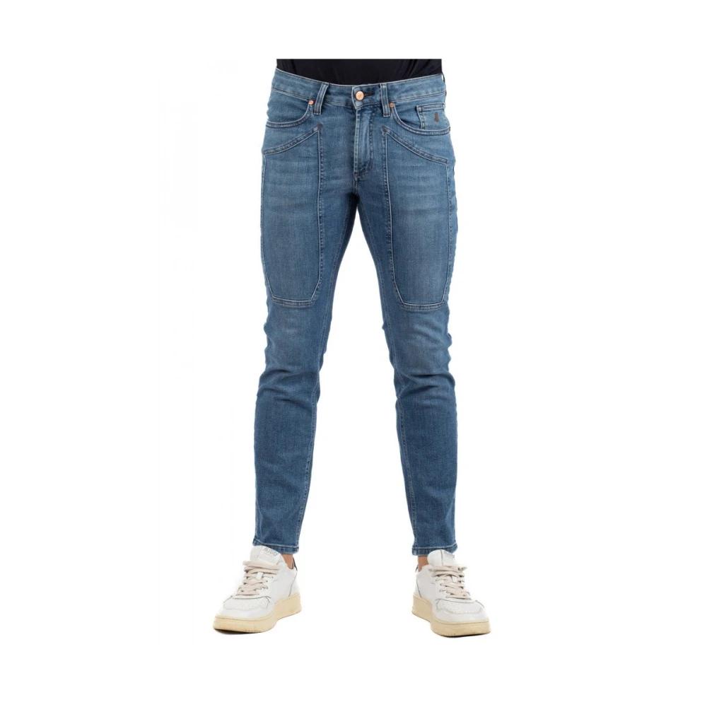 Jeckerson Men's Blue Denim Jeans - Slim Fit Jeans - W29 - Jeans