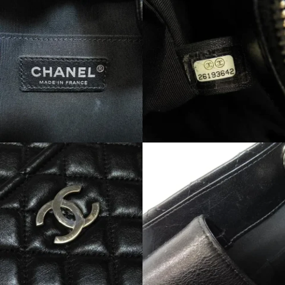 Chanel Vintage Pre-owned Leather totes Black Dames