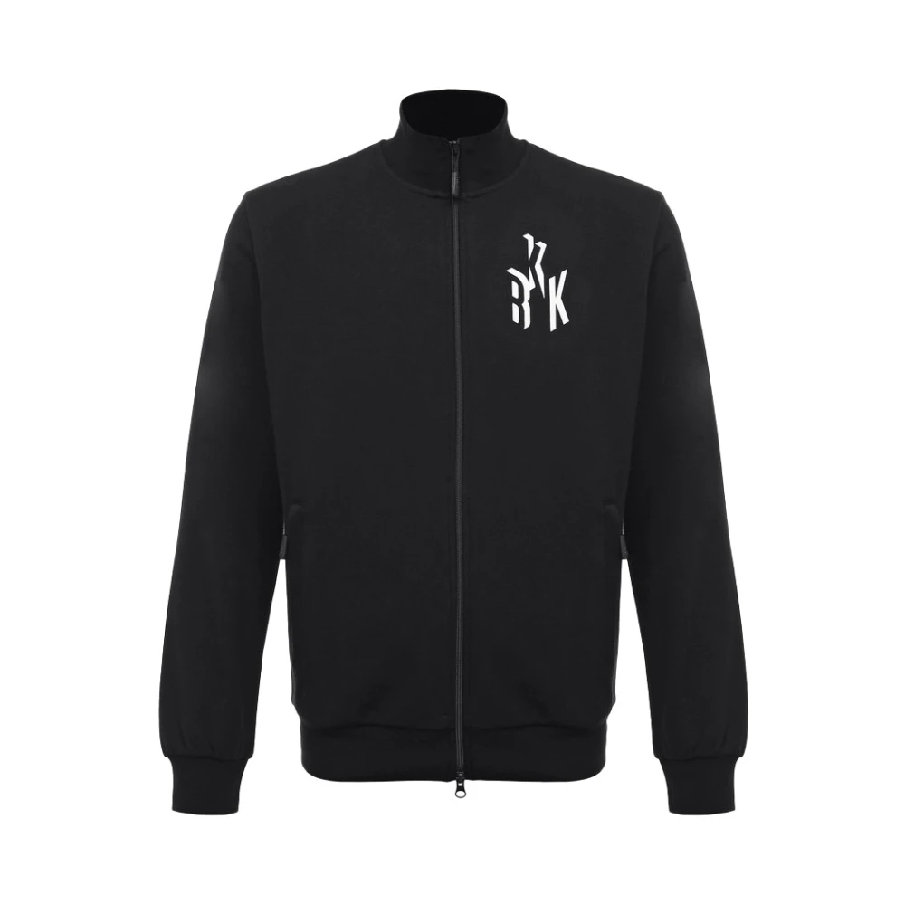 Bikkembergs Men's Black Felpa - Zip-Throughs - M - Sweatshirts & Hoodies
