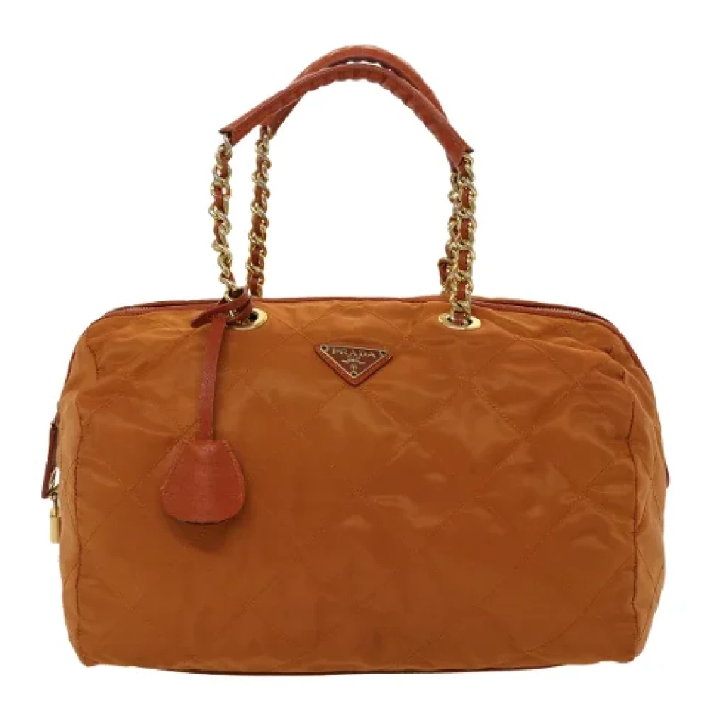 Prada Vintage Pre-owned Fabric travel-bags Orange Dames
