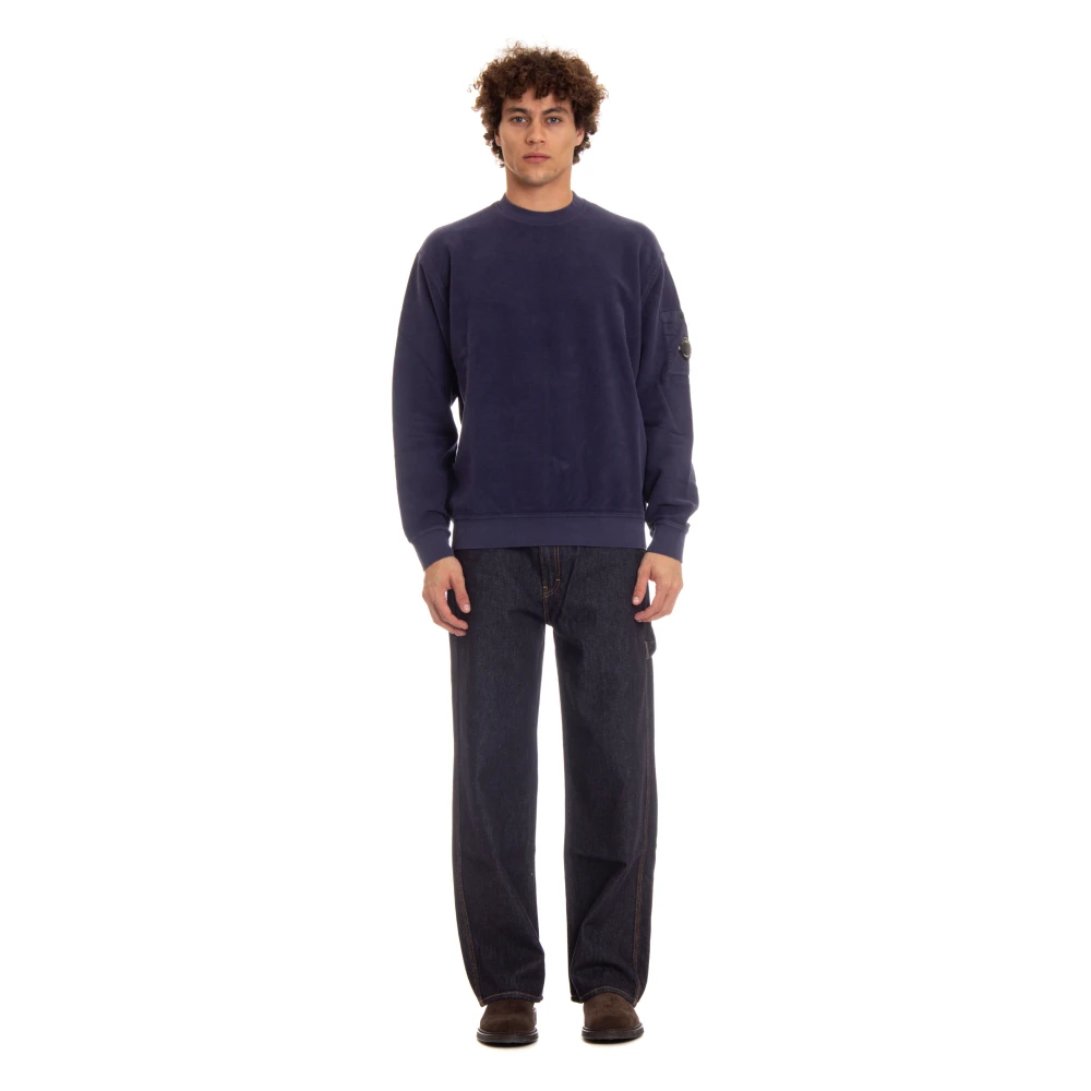 C.P. Company Unieke Crewneck Sweater met Stijlvolle Details Blue Heren