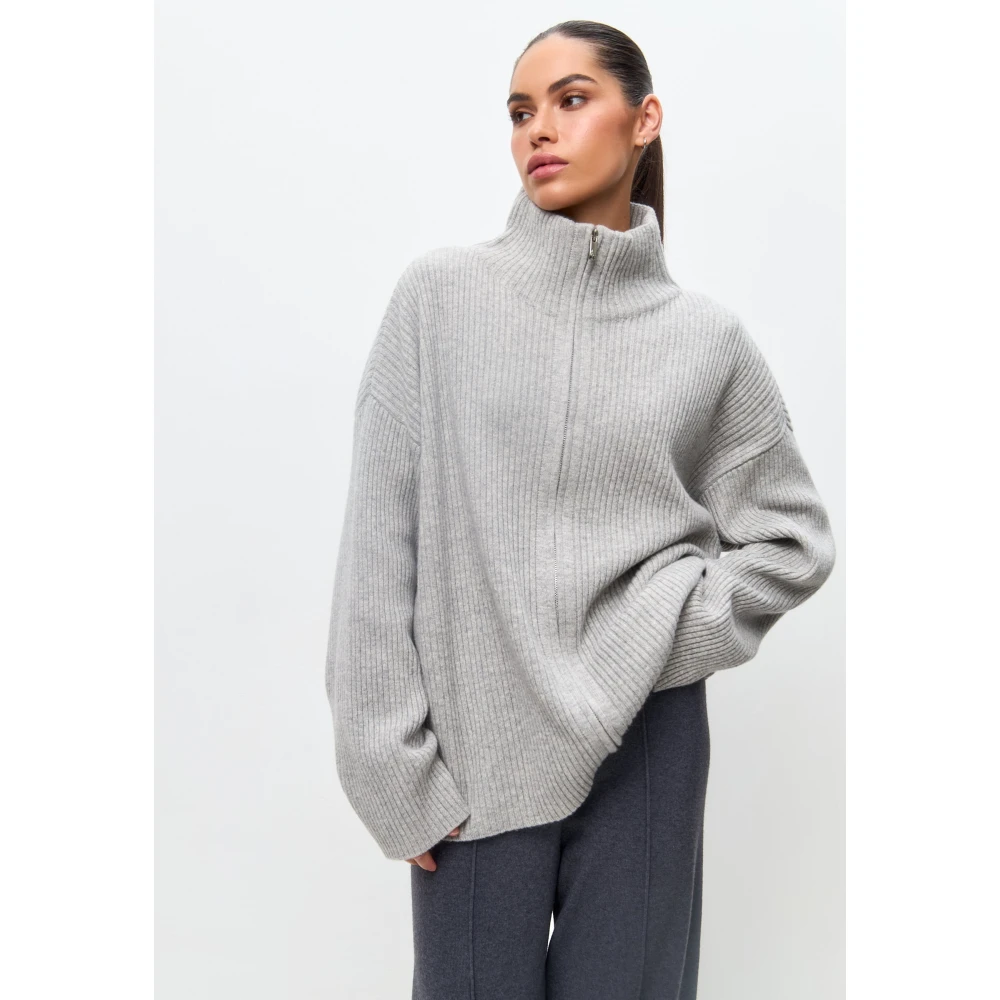 Cesare Gaspari Elegant Merino Zip-Up Sweater Alice Gray Dames