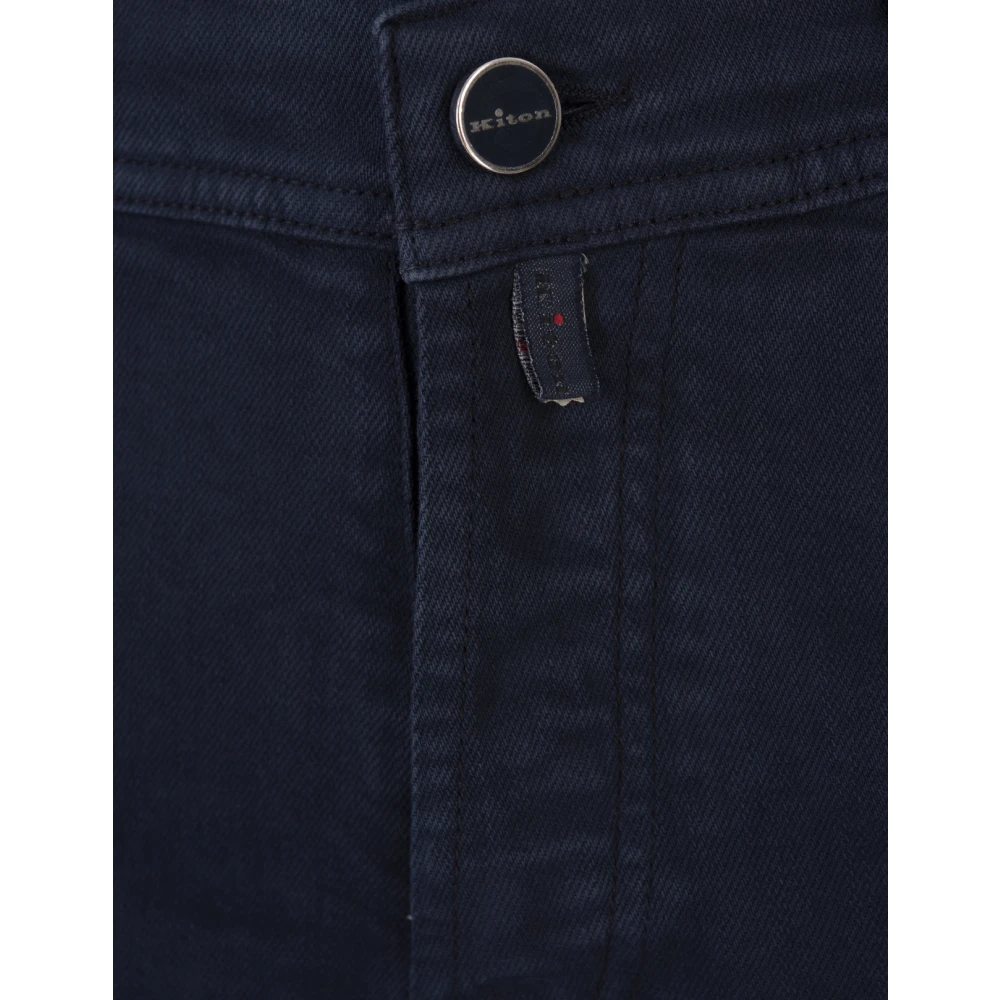 Kiton Slim-fit Blauwe Denim Jeans Blue Heren