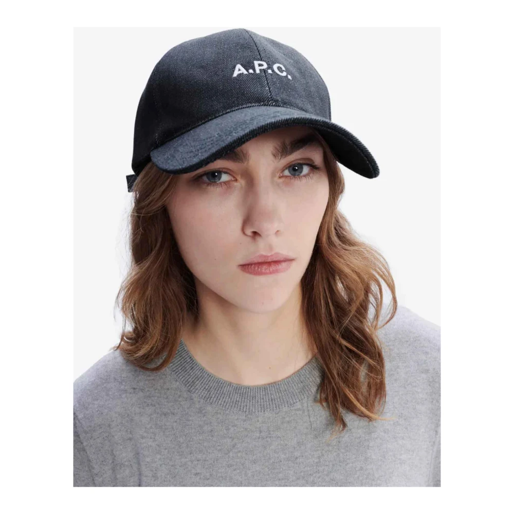 A.p.c. Geborduurde baseballpet met verstelbare sluiting Blue Dames
