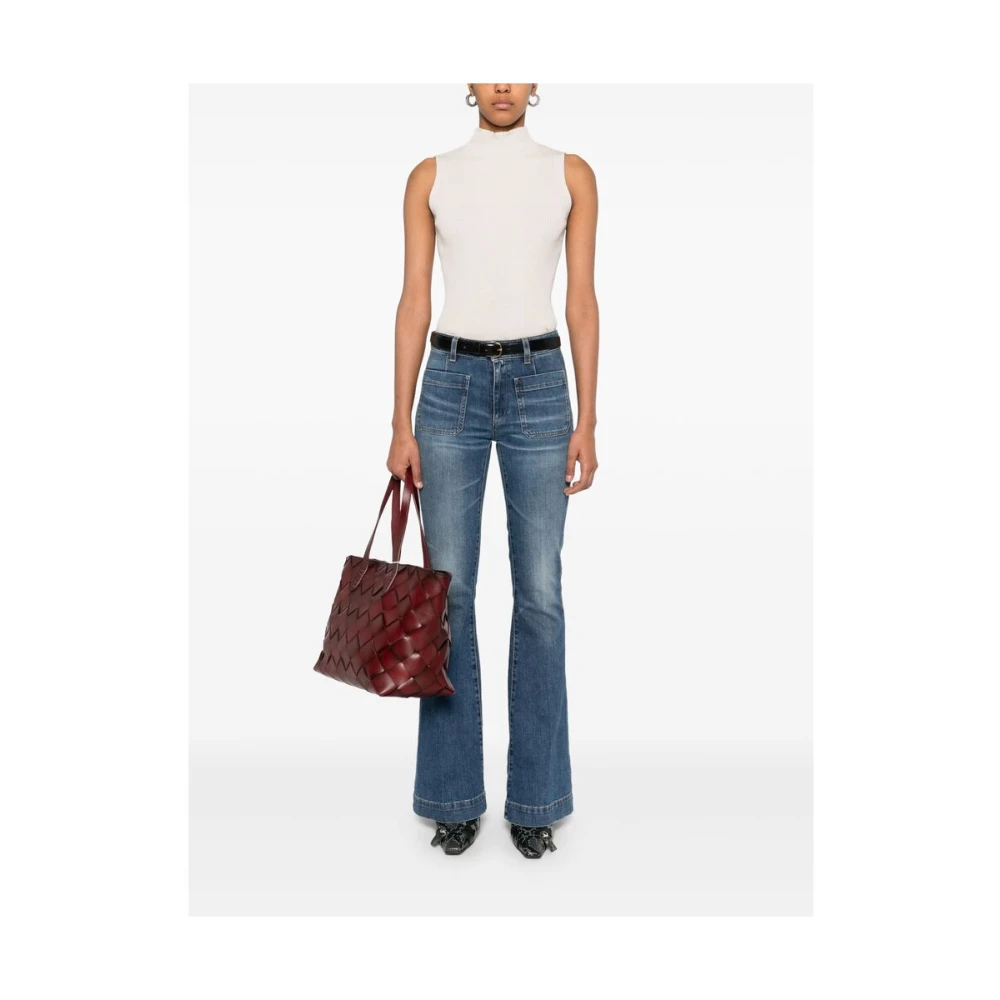 Seafarer Blauwe denim jeans met knopen aan de voorkant Blue Dames