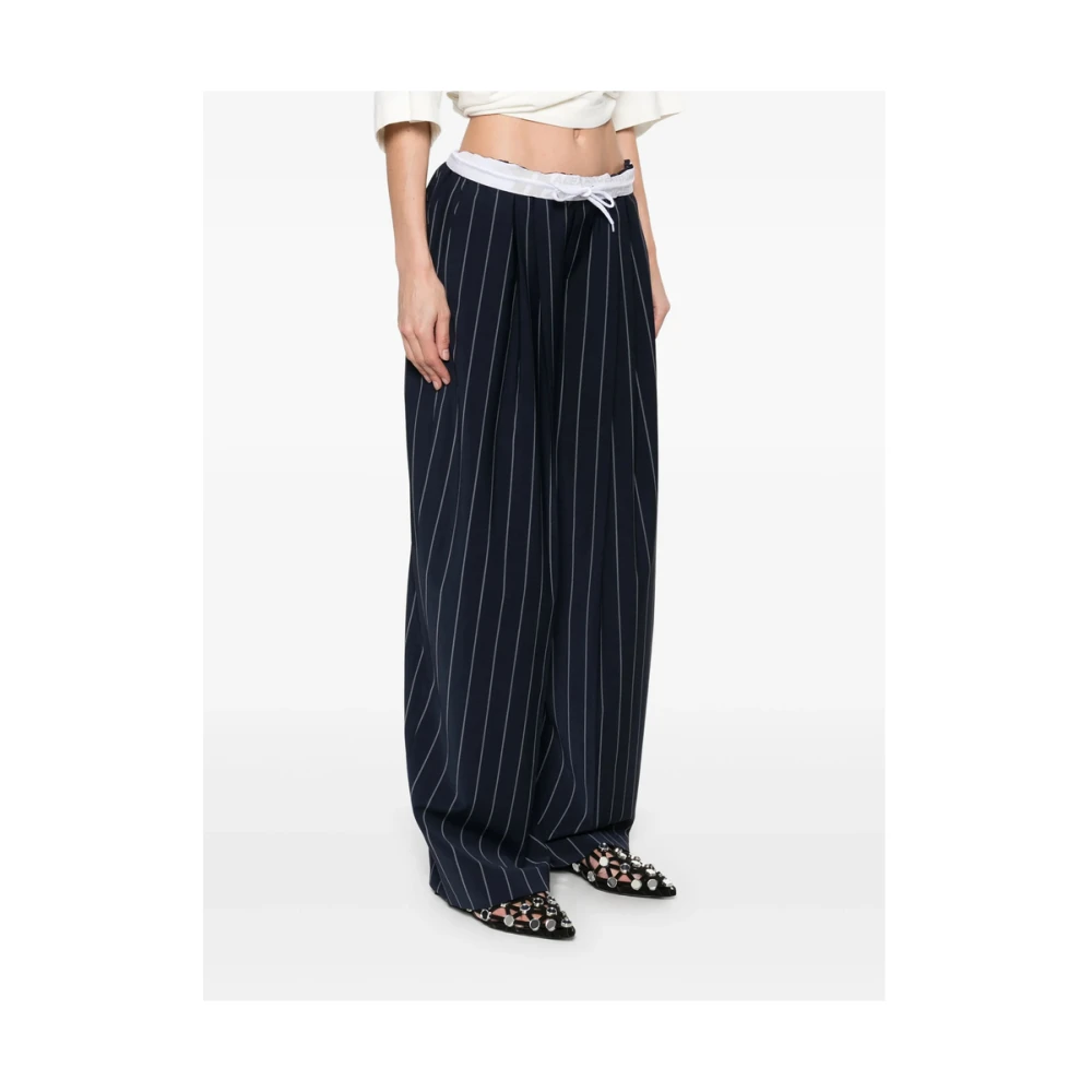 alexander wang Navy Blue Elastische Tailleband Broek Blue Dames