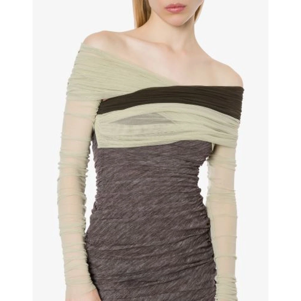 Philosophy di Lorenzo Serafini Grijze Tule Gedrapeerde Midi Jurk Gray Dames