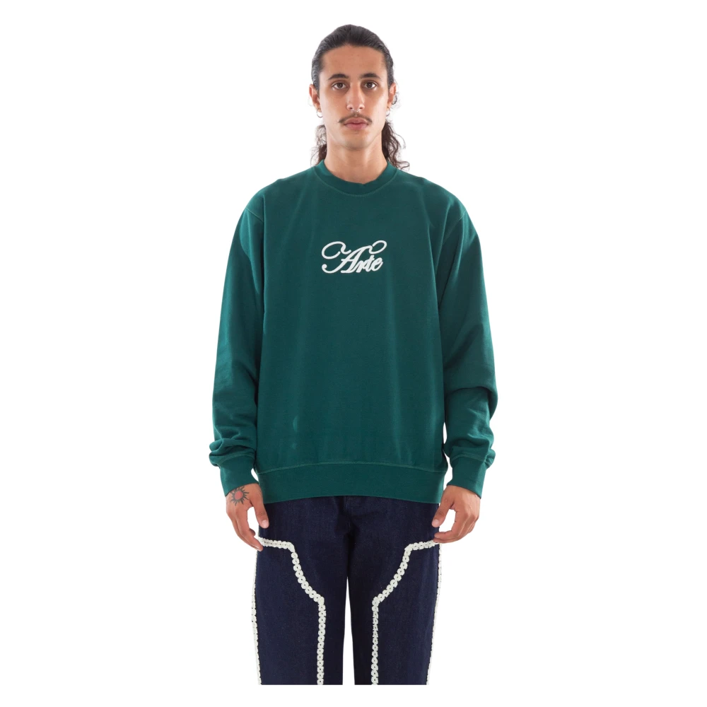 Arte Antwerp Script Embro Sweatshirt Green Heren
