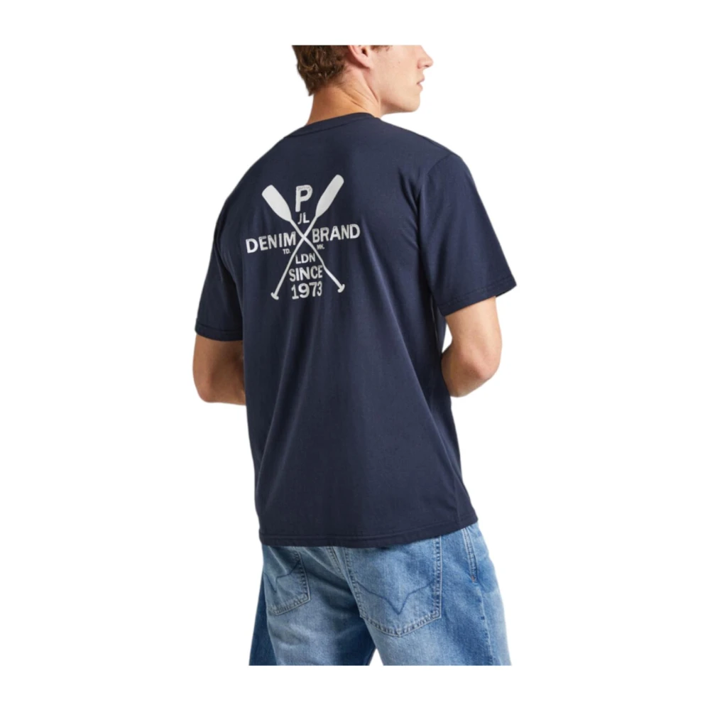 Pepe Jeans Minimalistisch Nautisch Design T-shirt Blue Heren