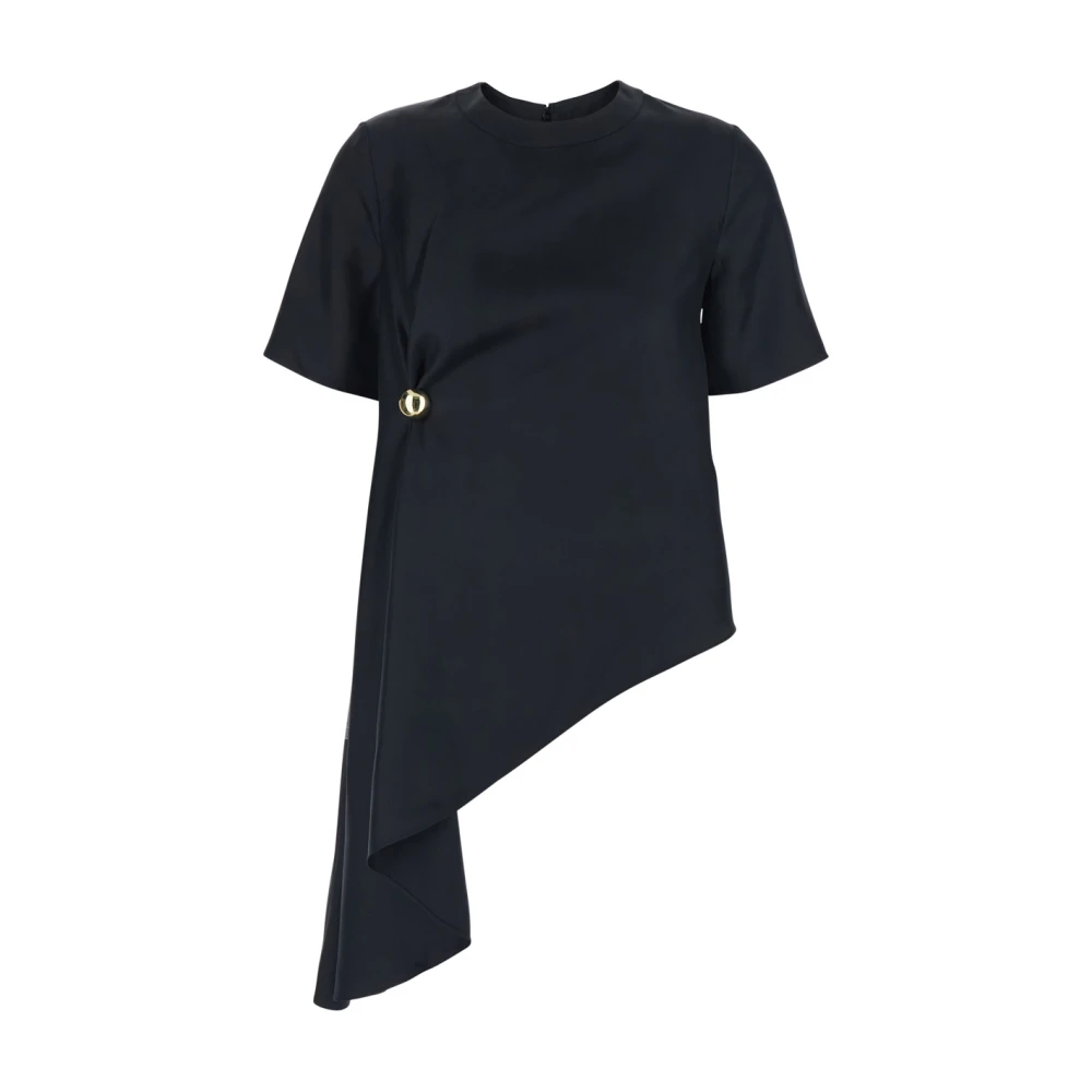 Loulou Studio Women's Black Madea Asymmetric Top - Blouses - S - Blouses & Shirts