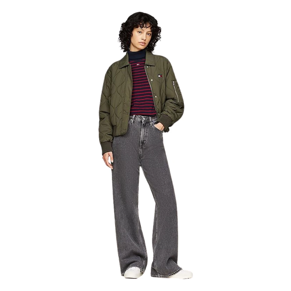 Tommy Hilfiger Waterafstotende Gewatteerde Bomberjack Green Dames