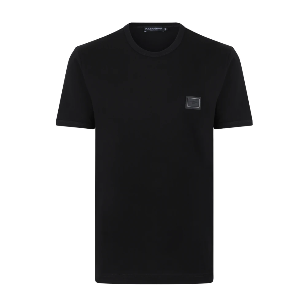 Dolce & Gabbana Logo Patch T-Shirt - Male - T-Shirts - Black - S - Tops