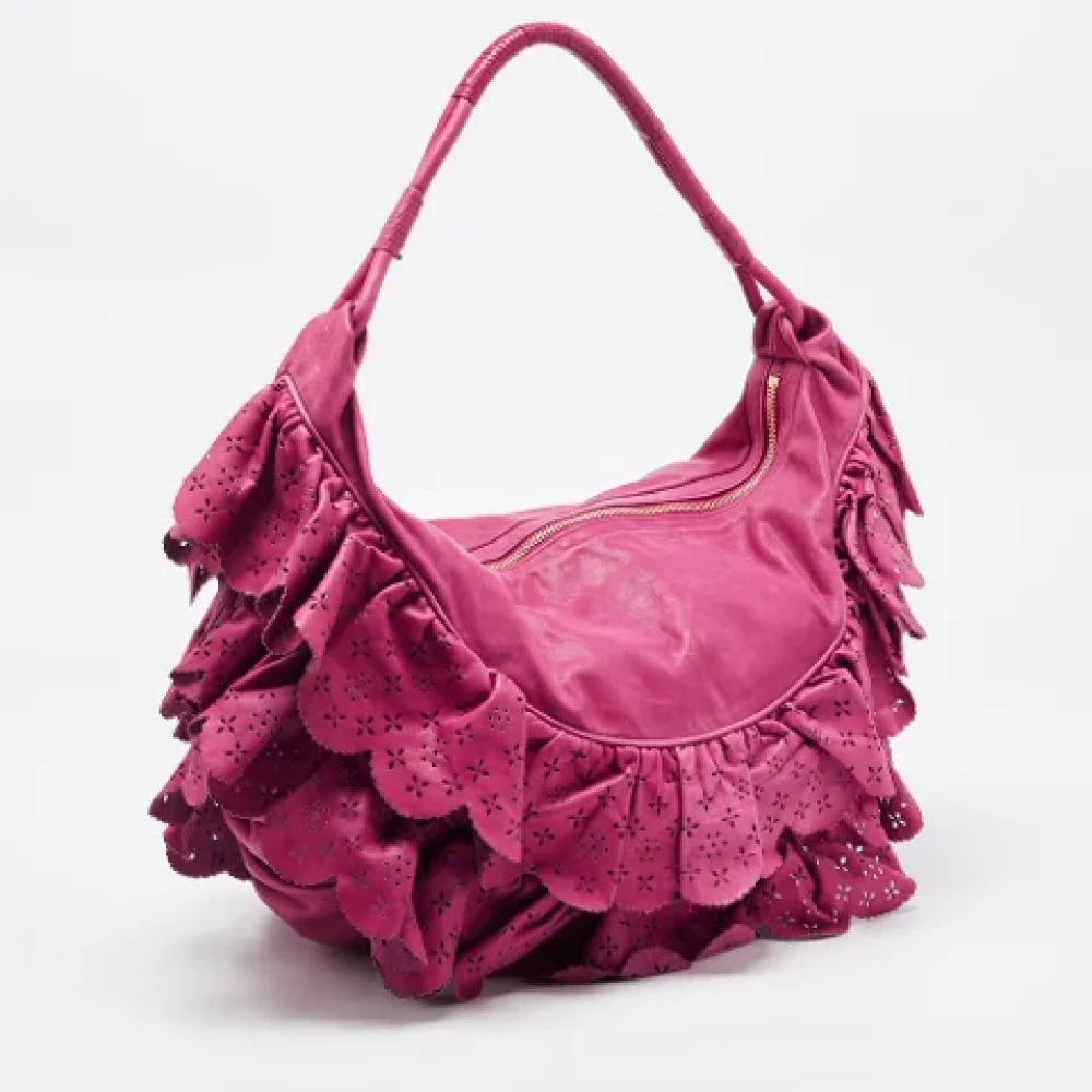 Dior Vintage Pre-owned Leather handbags Purple Dames