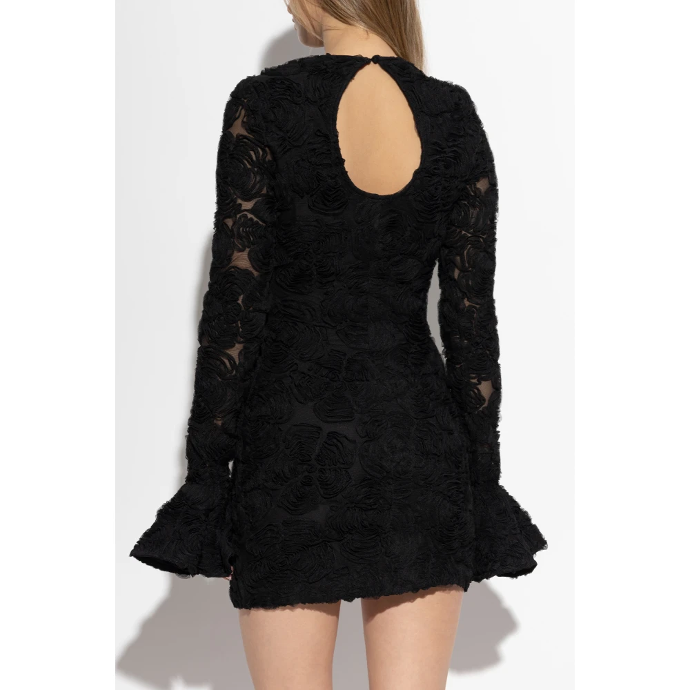 Rotate Birger Christensen Tule jurk met lange mouwen Black Dames