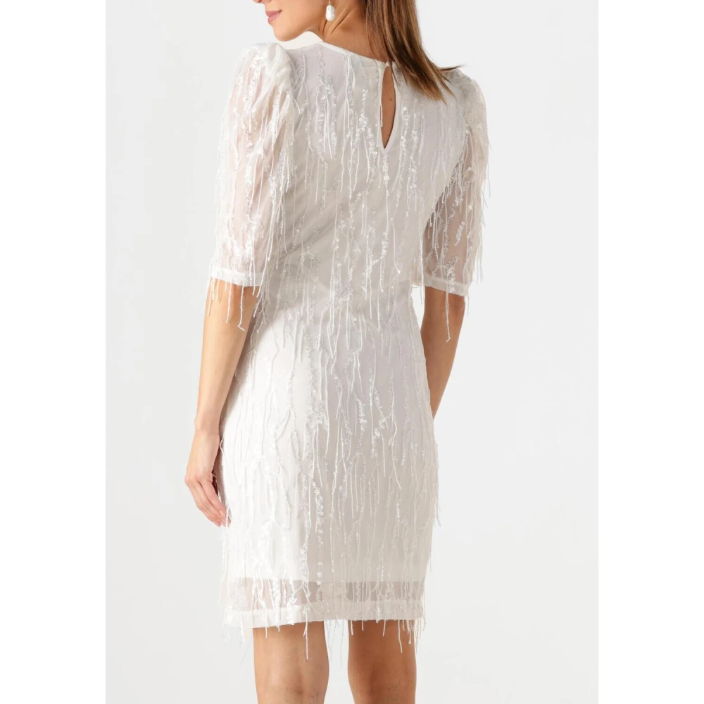 Y.A.S Elegante Korte Trouwjurk met Franjes White Dames