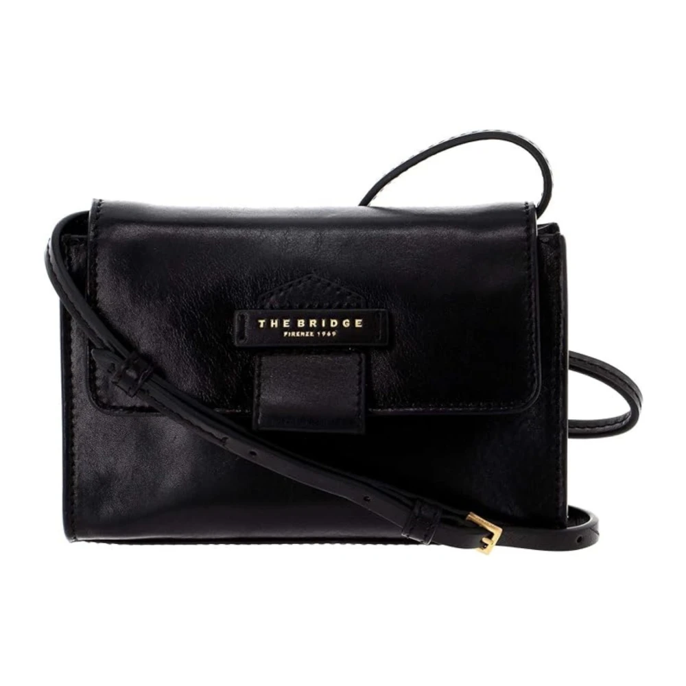 The Bridge Women's Black Leather Crossbody Bag Cernaia Line