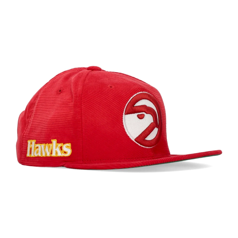Mitchell & Ness Atlanta Hawks Velvet Platte Klep Pet Red Heren