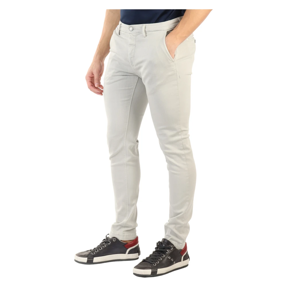 Replay Slim Fit Hyperflex Jeans met Amerikaanse Stijl Zakken Beige Heren