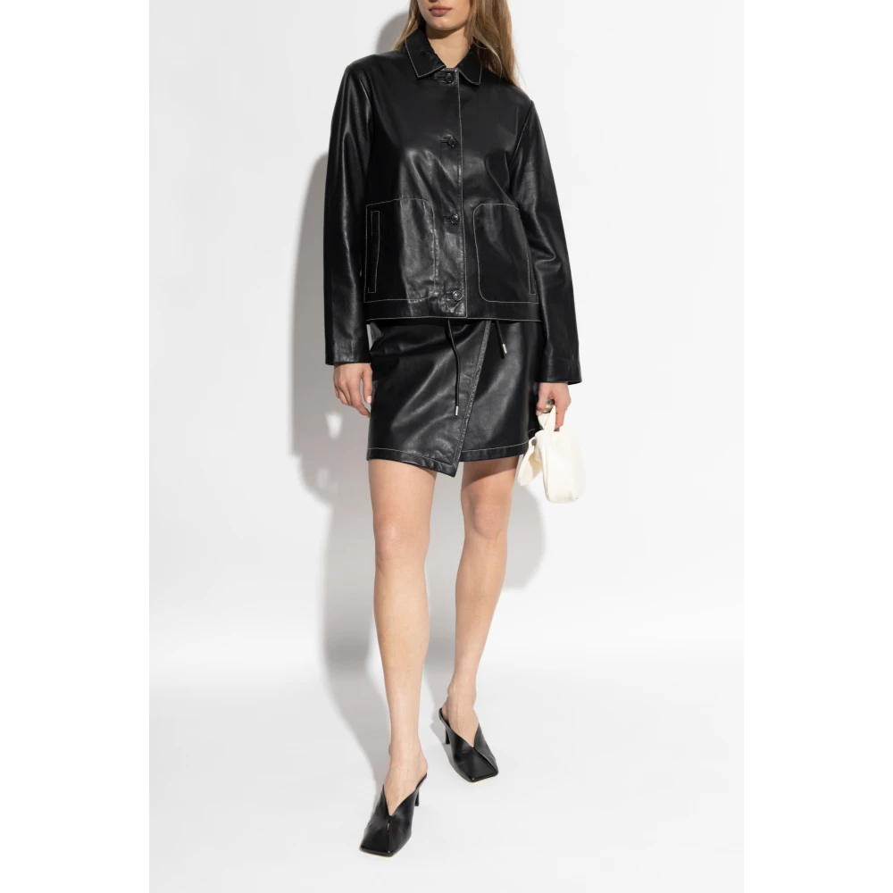 PS By Paul Smith Leren jas Black Dames