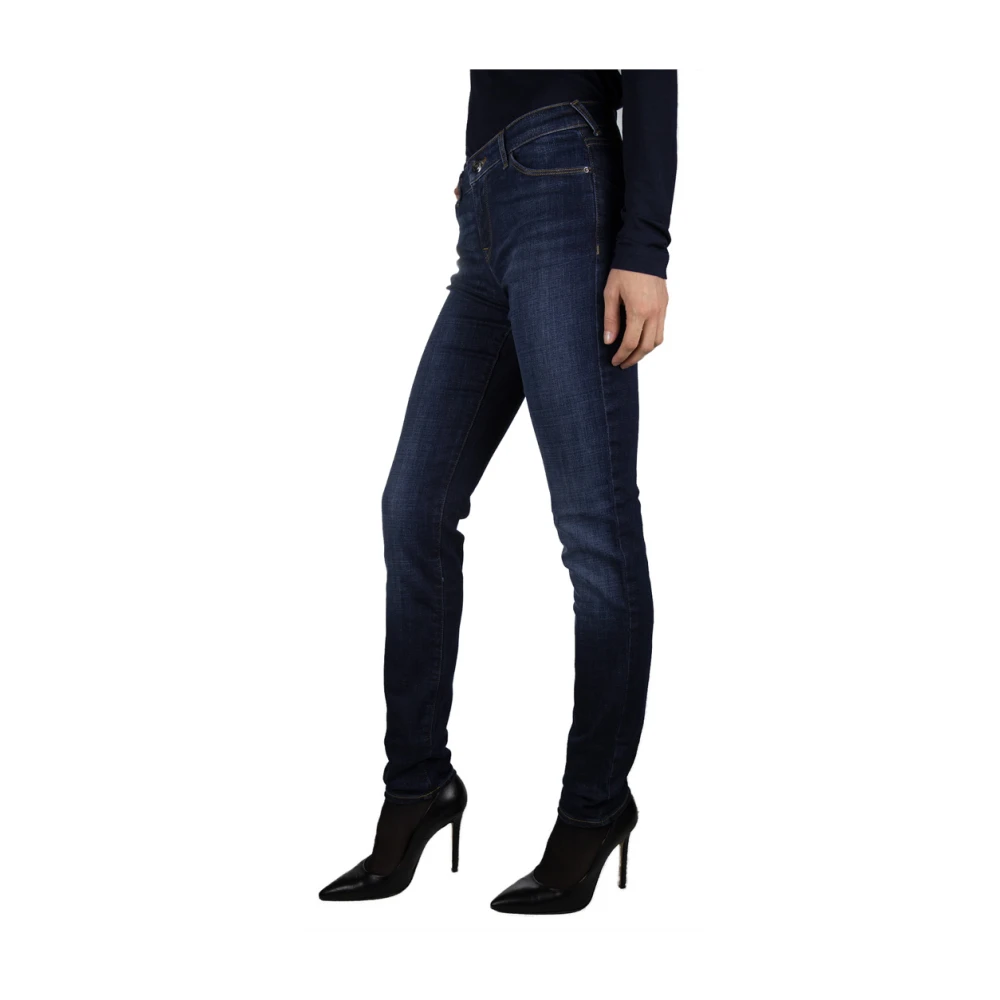 Emporio Armani Gewassen Blauwe Skinny Jeans met Lage Taille Blue Dames