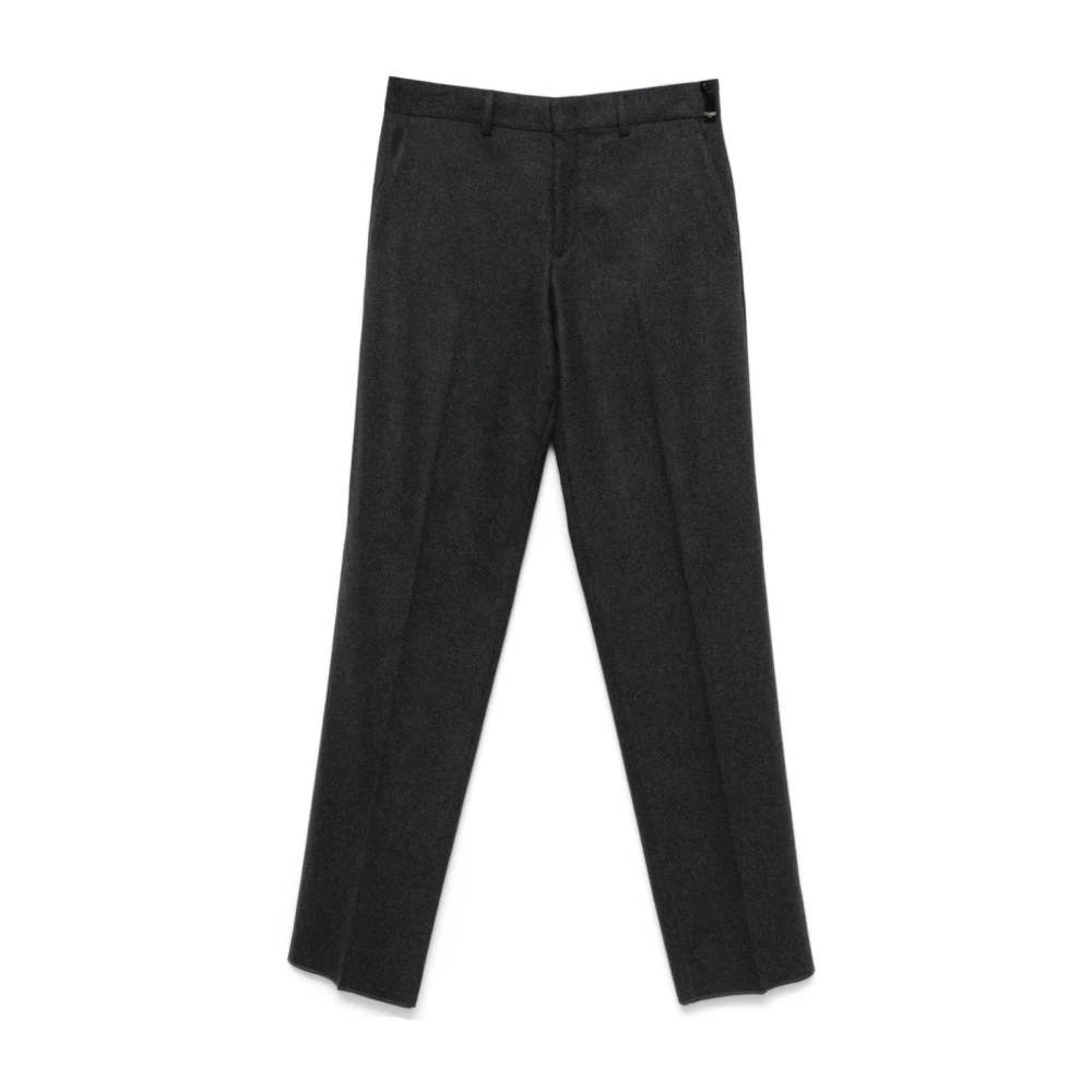 Fendi Antraciet Katoenen Pantalons Black Heren