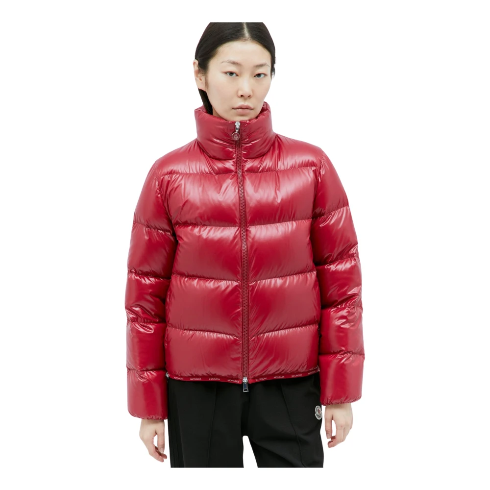 Moncler Gewatteerd Donsjack met Opstaande Kraag Red Dames