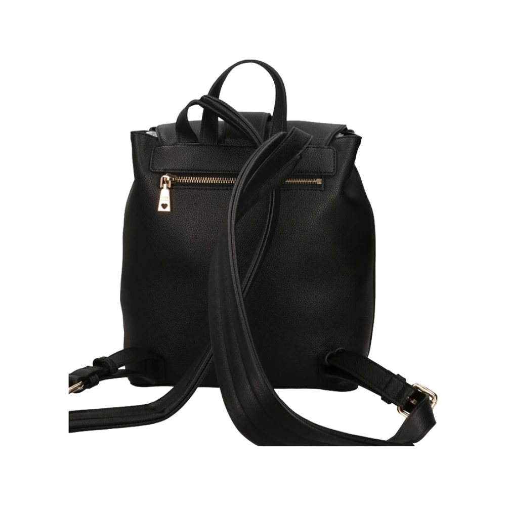 Moschino Zwarte Trendy Rugzak met Gouden Details Black Dames