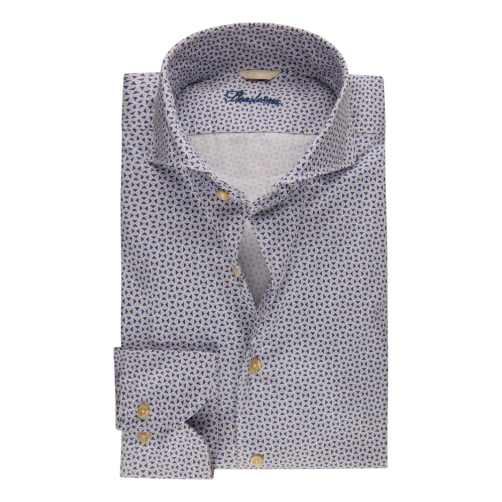 Stenströms Gestreept Slim Fit Twill Overhemd Blue Heren