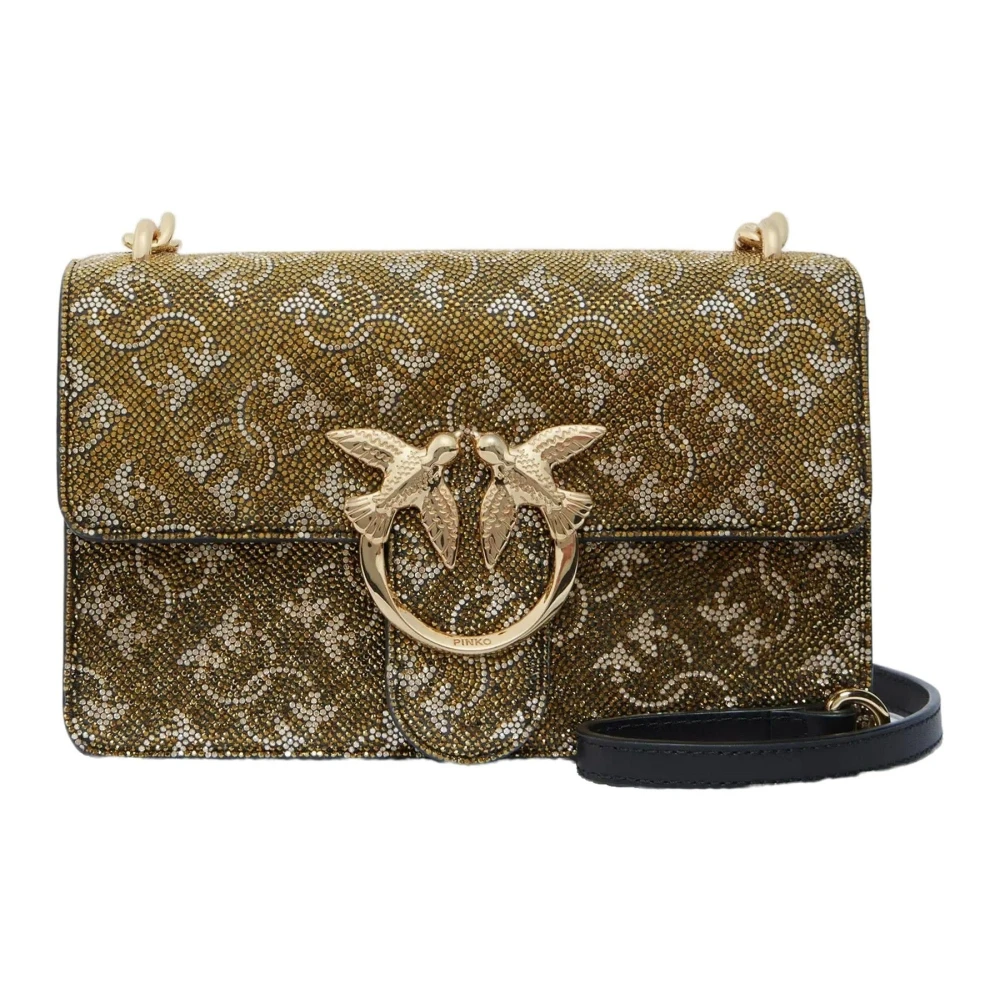 pinko Leren Handtas Brown Dames