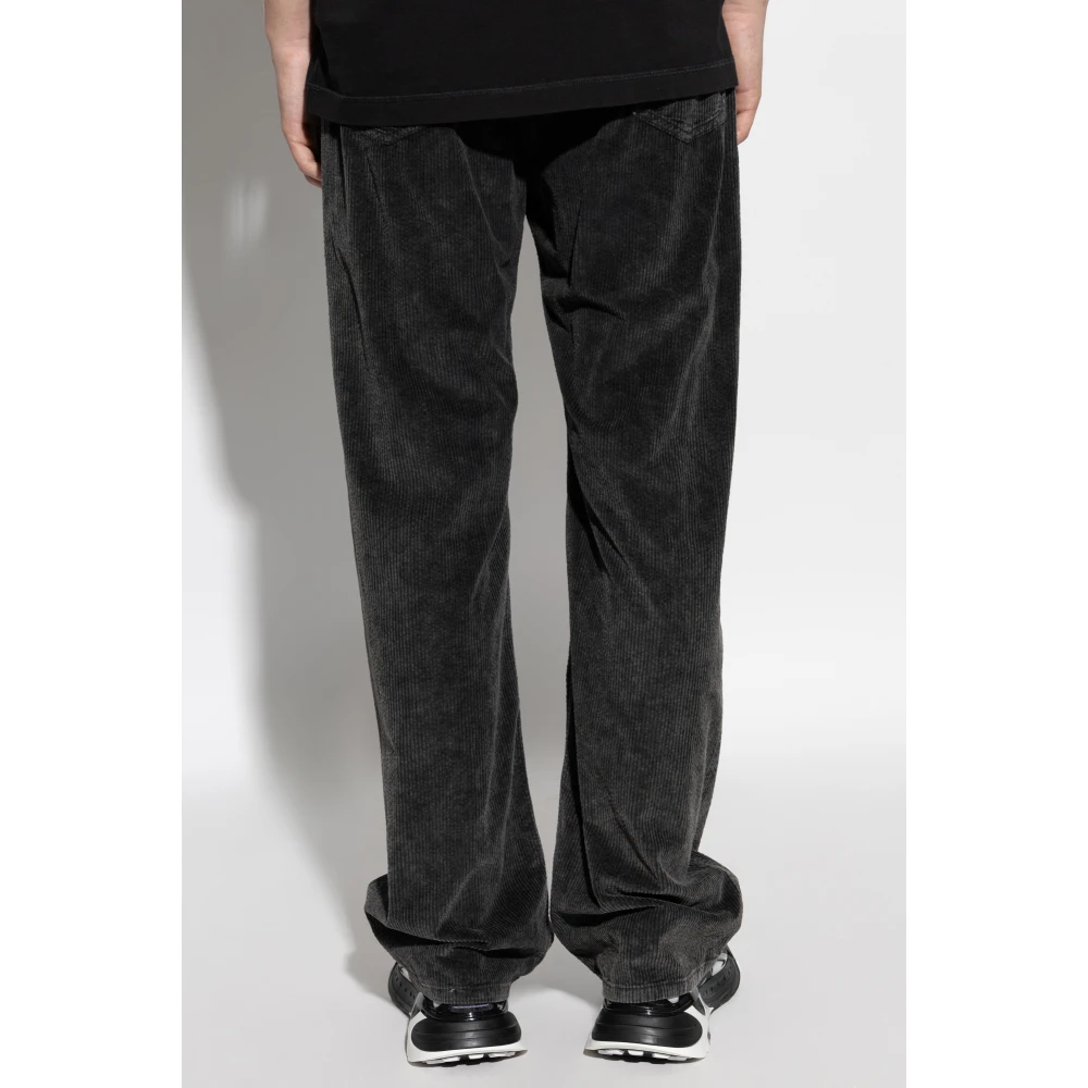 Dolce & Gabbana Ribfluwelen broek Gray Heren