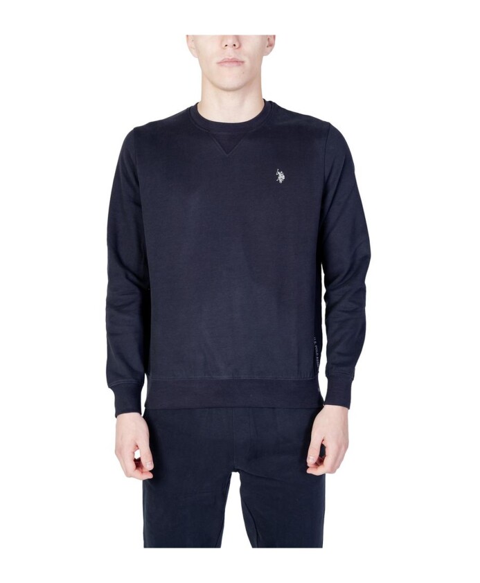 pull-classique-en-melange-de-coton-bleu