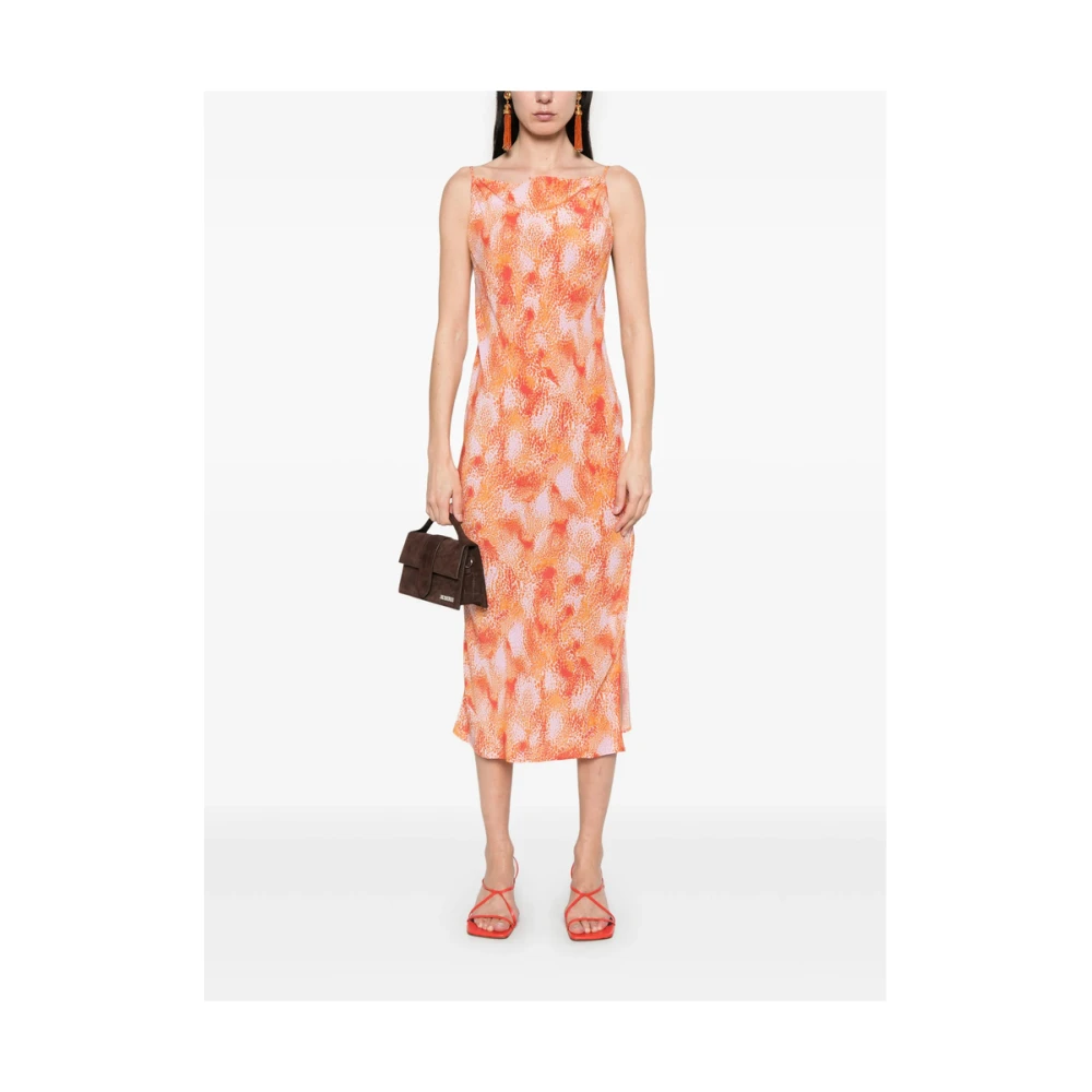 IRO Terracotta Oranje Vierkante Hals Jurk Orange Dames