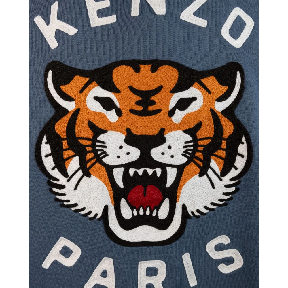 Kenzo Blauwe Lucky Tiger Hoodie Sweater Blue Heren