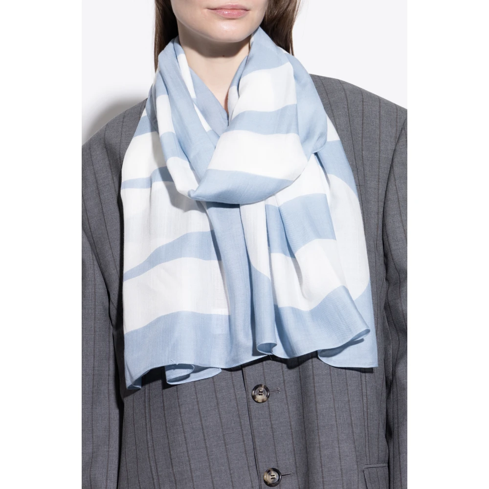 Moschino Sjaal met logo Blue Unisex