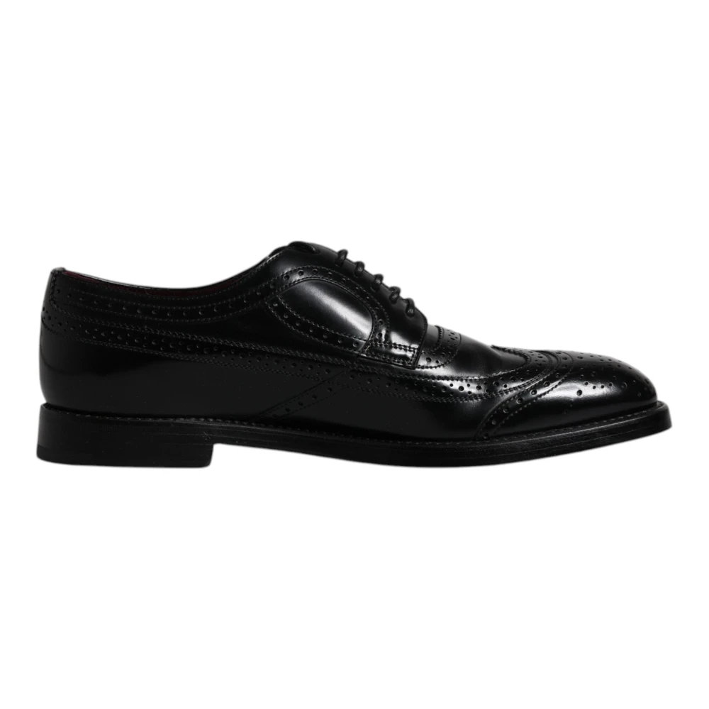 Dolce & Gabbana Men's Black Leather Wingtip Formal Shoes