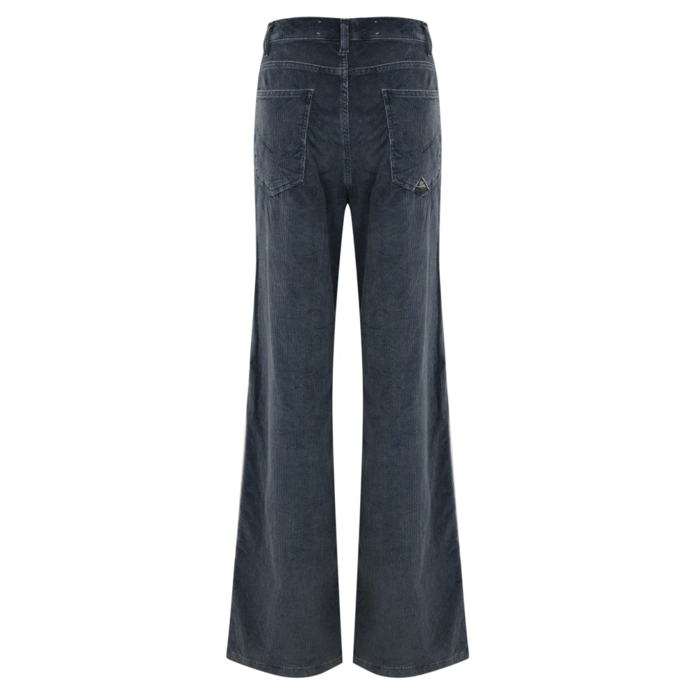 Roy Roger's Fluwelen Geribbelde Broek Blauw Blue Dames
