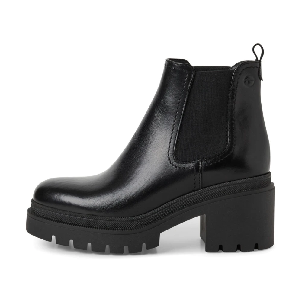 Tamaris Women's Black Heeled Boots, 7 Uk, Leather Chelsea Boot