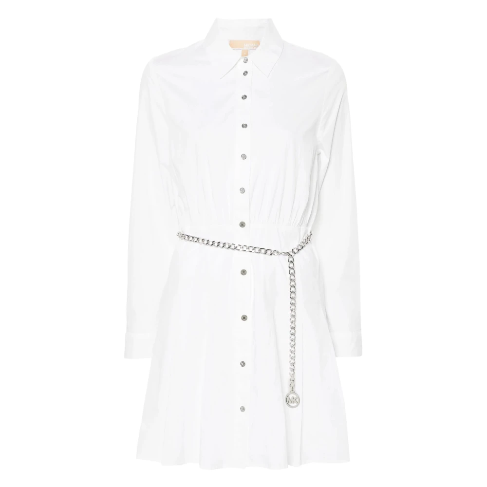 Michael Kors Witte Katoenen Mini Jurk White Dames