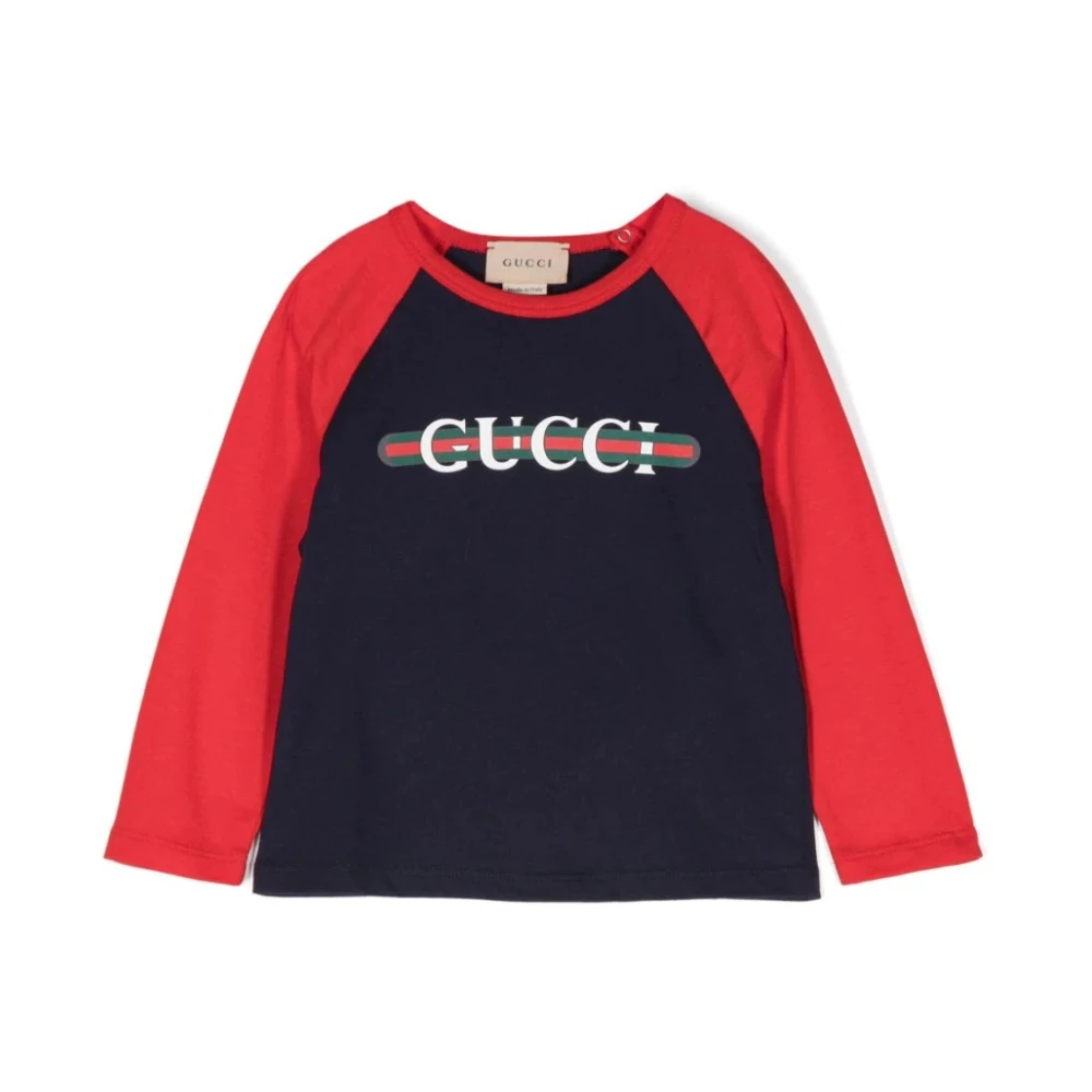 Gucci Junior's Trendy T-shirt i Färg 4033 Blue, Unisex