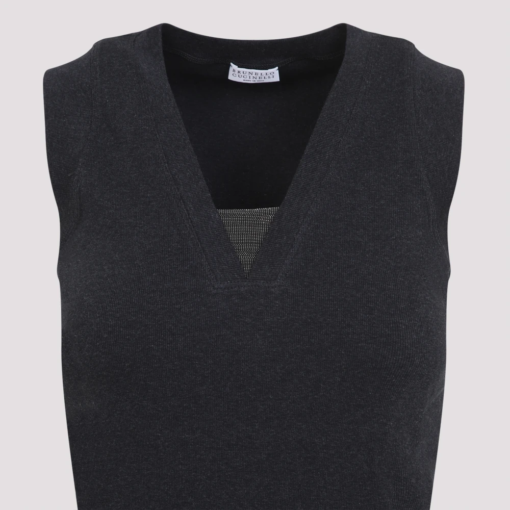 BRUNELLO CUCINELLI Grijze T-shirt voor vrouwen Gray Dames