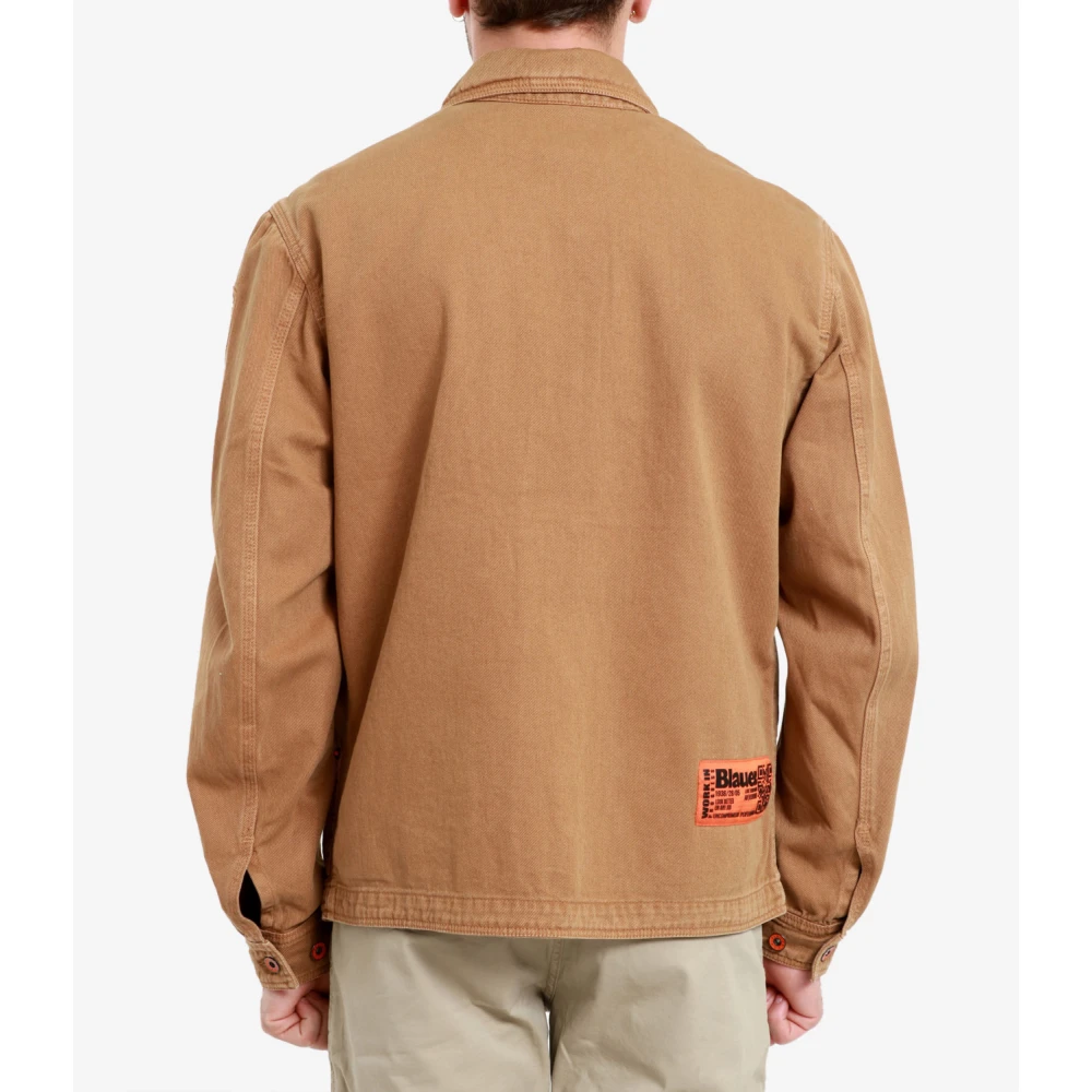Blauer Kameel Nylon Jas met Kraag Brown Heren