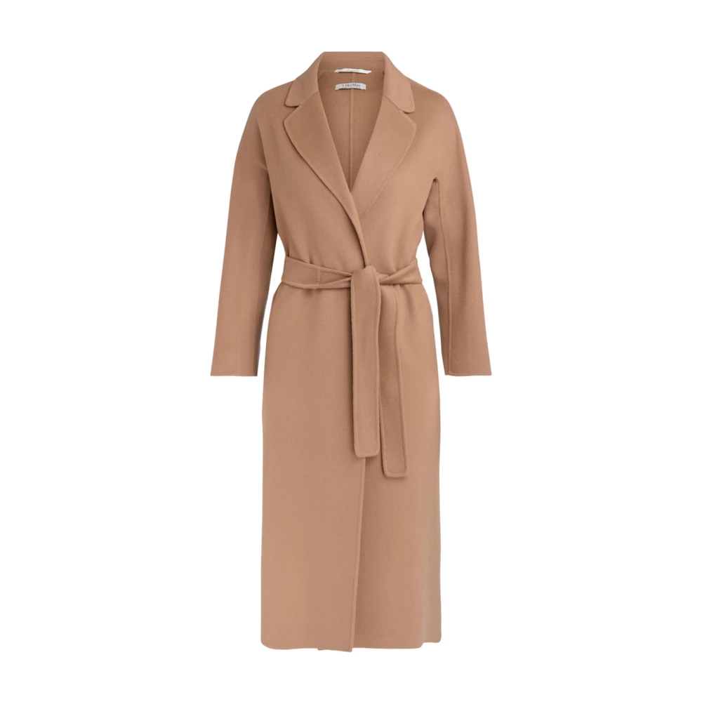 Max Mara Lange Kamelenwollen Jas Esturia Brown Dames