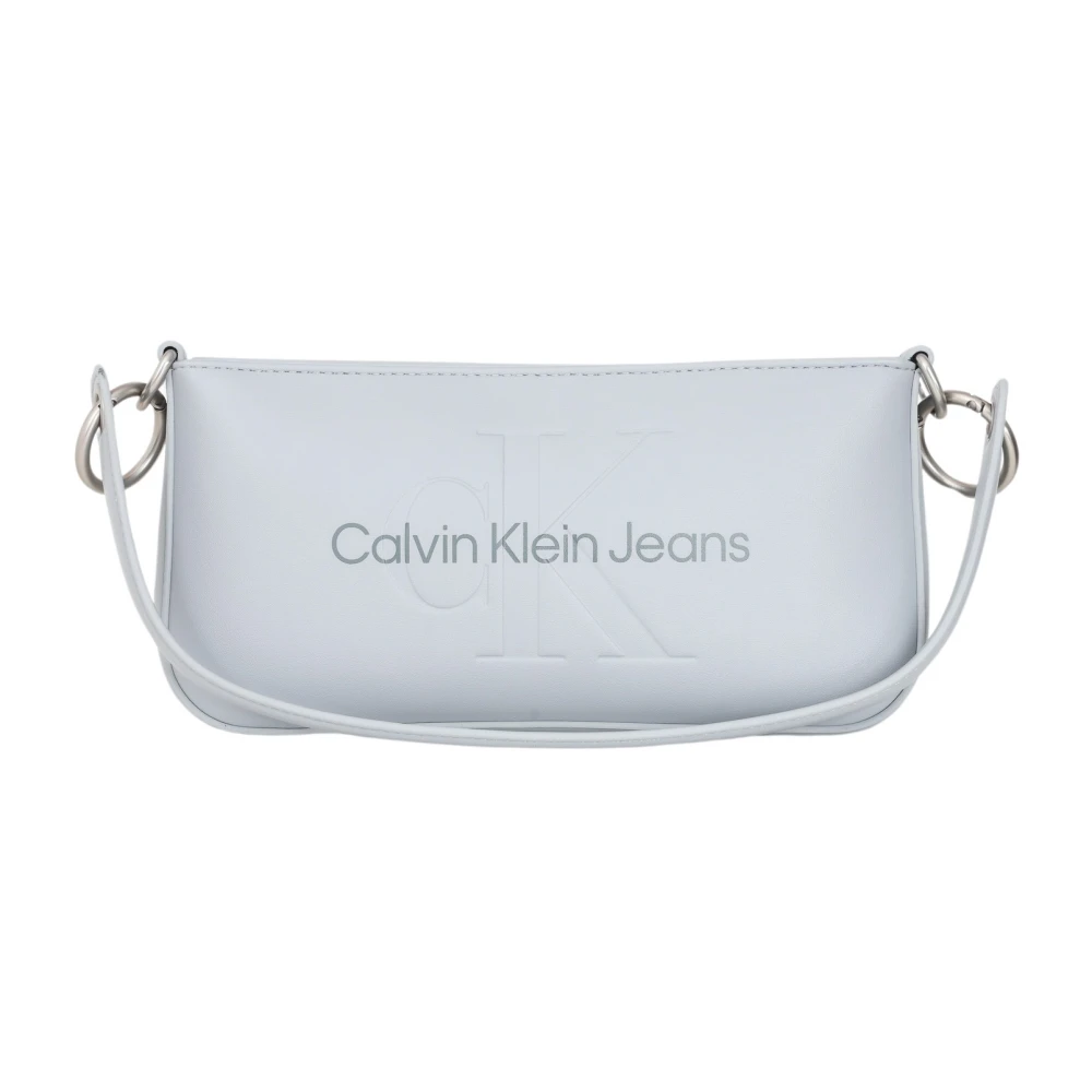Calvin Klein Gesculpteerde Schoudertas Mono Grijs Gray Dames