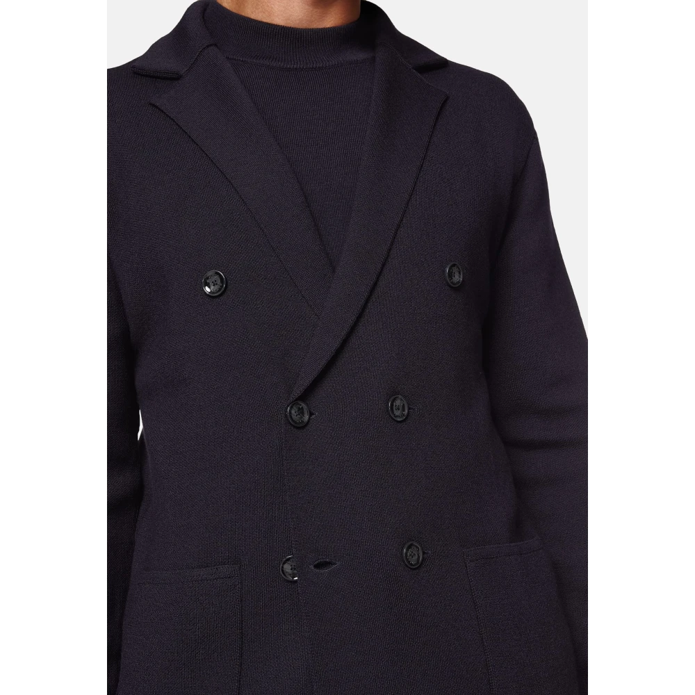 Boggi Milano Merino wollen dubbelzijdig jasje 12Gg Blue Heren