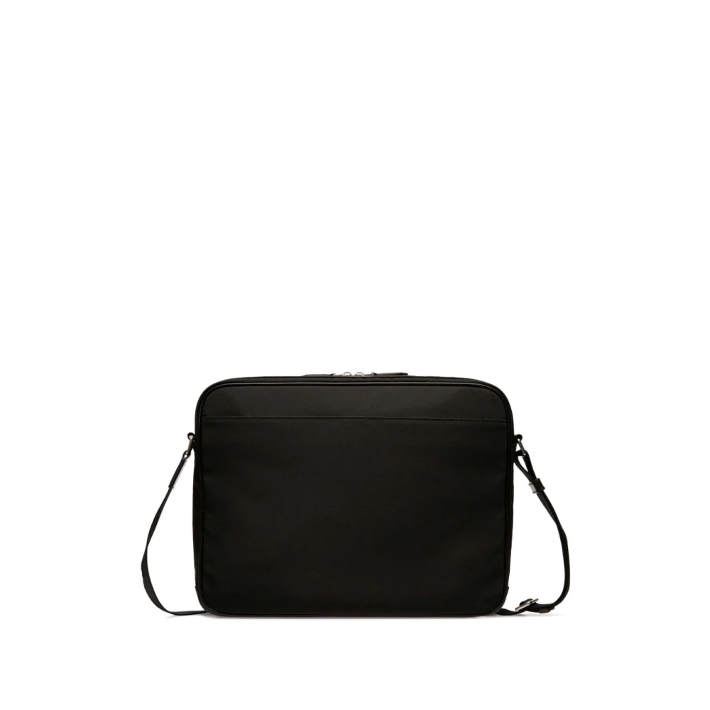 Bally Zwarte Crossbody Tas met Voorvak Black Heren