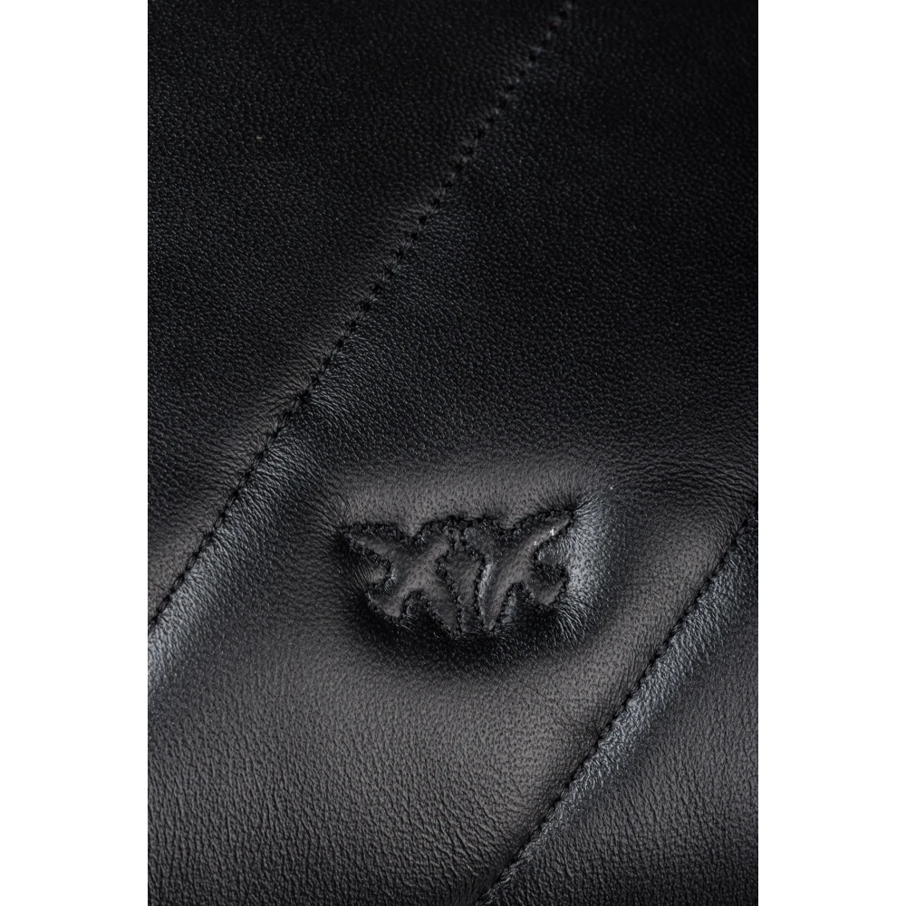 pinko Love Birds Diamond Cut Tas Black Dames