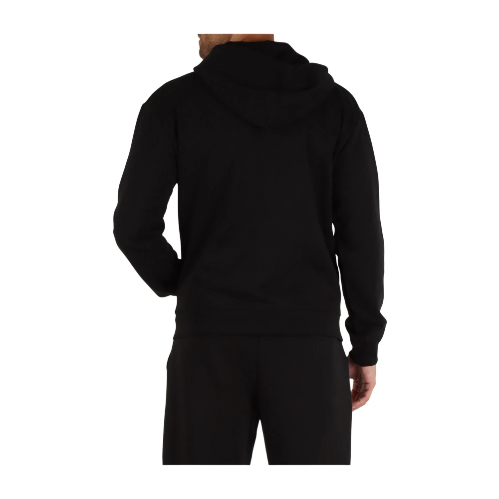 Richmond Hoodie met rits in katoenmix Black Heren