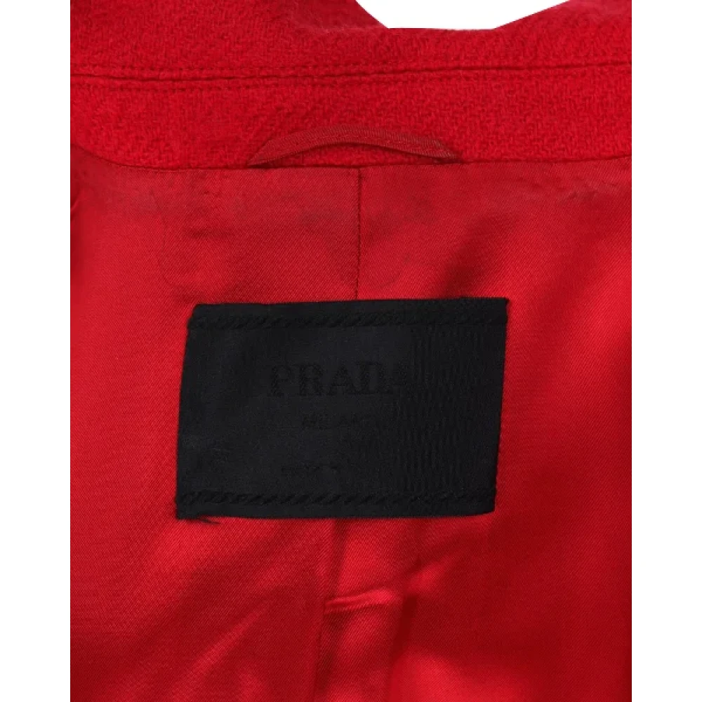 Prada Vintage Pre-owned Wool outerwear Red Dames