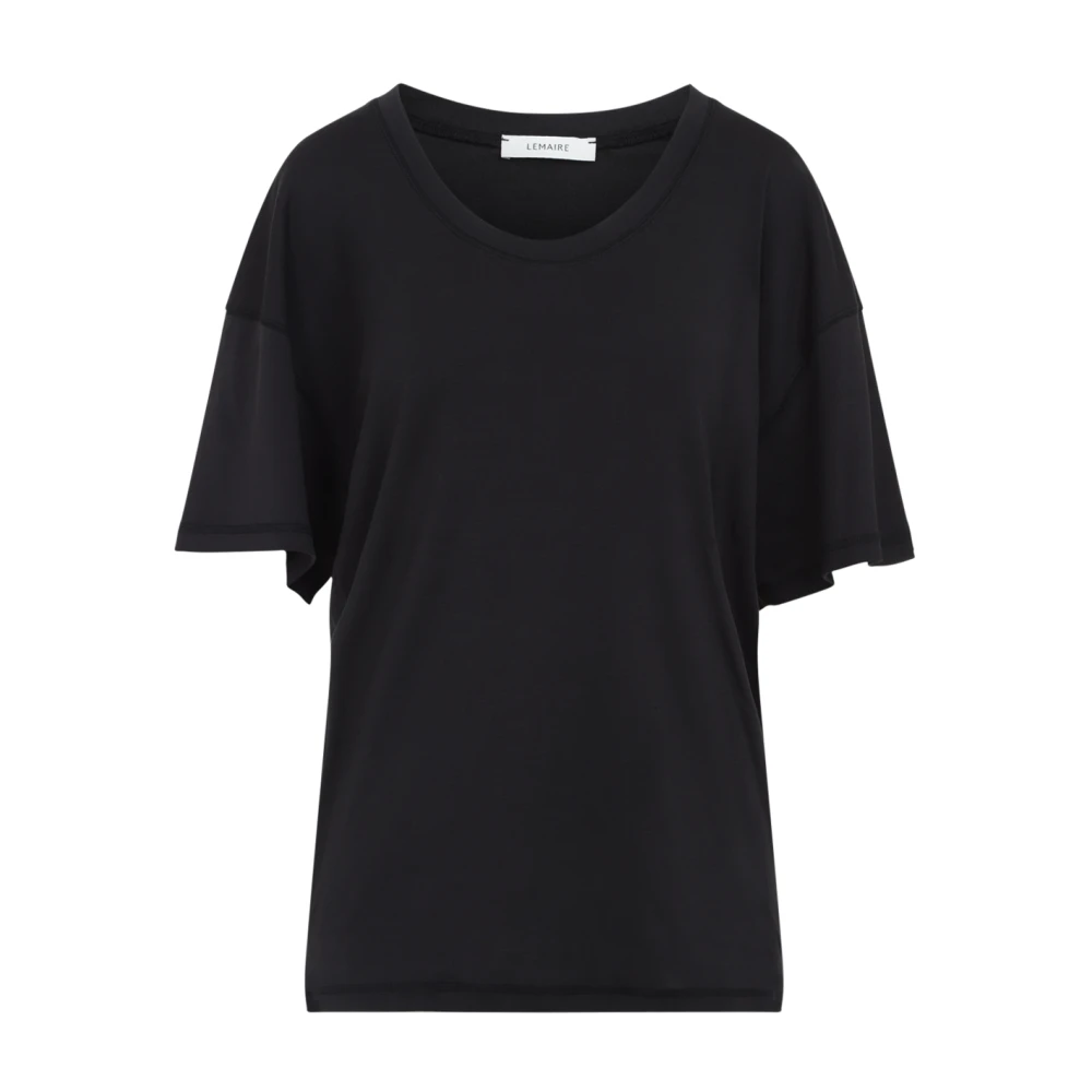 Lemaire Grijze Geribbelde Katoenen T-shirt Black Dames